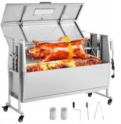 Vevor Forgatható Grill 116, 8CM 38W Teherbírás 60KG Kályhával és Fedéllel Állítható Magasság (PZSHLK46INCH4KCB)