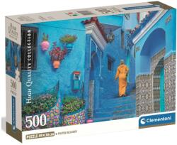 Clementoni Puzzle de 500 de piese - Strada albastră din Chefchaouen (35621C) Puzzle