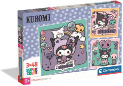Clementoni Puzzle Super Color Kuromi, 3x48 de piese - Clementoni (25027) Puzzle