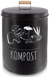 Orion Compostor de bucătărie cu filtru de carbon, metalic, negru, 8 l Cos de gunoi