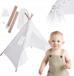 Primabobo Tipi gyerek sátor Nagy 110x110cm Teepee iglo wigwam Fehér (TEEPEE_01_WHITE100)