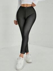 Shein Fekete Leggings Hálós Gumis Derék Klasszikus Elasztikus Shein S