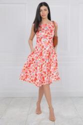 RohBoutique Rochie clos, portocalie cu imprimeu floral si buzunare, Roh DR4740