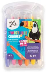  Creioane colorate retractabile Mont Marte, 12 buc/set