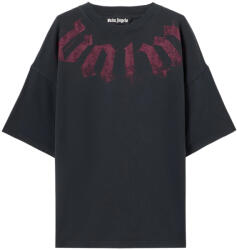 Palm Angels T-Shirt Big Neck Logo Loose PMAA10DS26JER002 1028-black burgundy (PMAA10DS26JER002-1028)