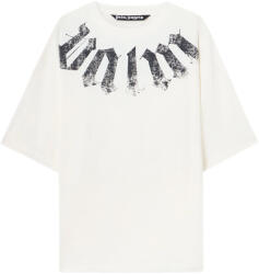 Palm Angels T-Shirt Big Neck Logo Loose PMAA10DS26JER002 0310-off white black (PMAA10DS26JER002-0310)