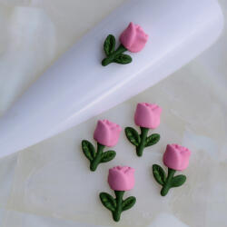 Zodiac Rózsa Körömdísz - Elegáns 3D Virág Nail Art
