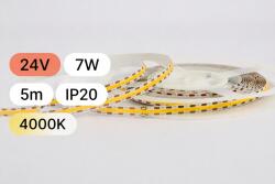 ART Banda LED COB 5MM 24V 7W, IP20, 95lm W, CRI 90, alb neutru, rola 5 metri (ARTAB-320-COB-7W-84555)