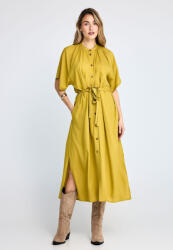 Funky Buddha Rochie Cămașă Midi de Vară Galbenă FBL013-100-13-LEMONGRASS (FBL013-100-13-LEMONGRASS)