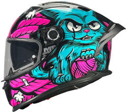 MT Helmets Braker SV The King B8 Negru/Albastru/Roz Cască Moto Față Întreagă DOT / ECE 22.06 1650gr cu Sunvisor MTH000KRA545 (MTH000KRA545)
