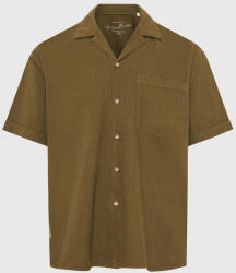 Funky Buddha Cămașă Din In Cu Mâneca Scurtă Dusty Olive Green FBM013-006-05-DUSTY-OLIVE (FBM013-006-05-DUSTY-OLIVE)