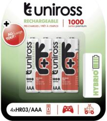 Uniross Hybrio mikro ceruza akkumulátor (AAA) 1000mAh 4db (UH4AAA1000)