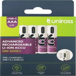 Uniross Rechargeable mikro ceruza akkumulátor (AAA) 500mAh 4db (U322064)