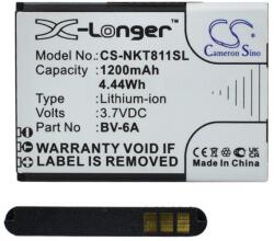 Cameron Sino Nokia 2720 Flip CAMERON SINO Li-Ion akku 3.7V/1200mAh, Nokia BV-6A kompatibilis, FEKETE (CS-NKT811SL)