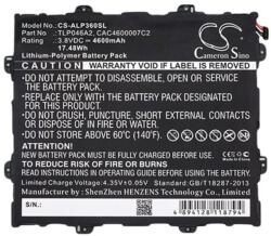 Cameron Sino Vodafone Tab Prime 6 CAMERON SINO Li-Polymer akku 3.8V/4600mAh, Alcatel CAC4600007C2 kompatibilis, FEKETE (CS-ALP360SL)