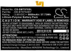 Cameron Sino Samsung Tab S7 Plus WIFI 5G CAMERON SINO Li-Polymer akku 3.85V/9800mAh, Samsung EB-BT975ABY kompatibilis (CS-SMT970SL)