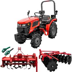 Rotakt Tractor Rotakt Trident tractiune 4x4 motor 25CP diesel 3 cilindri capacitate cilindrica 1132 cmc CIV inclus + grapa cu disc latime lucru 120 cm + freza tractata latime lucru 130 cm (055514-3c-disc-fre
