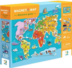 DoDo Puzzle Magnetic - Harta Lumii (118 Piese) - Dodo (do200201) Jucarii de constructii magnetice