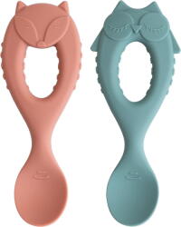 Tidy Tot Set Lingurite Din Silicon - Bufnita & Vulpita - Tidy Tot (tspsp) Set pentru masa bebelusi