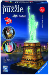 Ravensburger - Puzzle 3d Luminos Statuia Libertatii, 108 Piese (rvs3d12596)