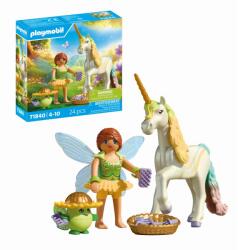Playmobil Jucarie De Rol Figurina De Colectie Unicornul Rainbow Flower Si Zana - Playmobil Fairies (pm71840)