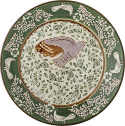 Bloomingville Farfurie pentru desert Hezha 16 cm, verde-roz (82063111)