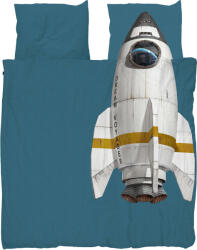 Snurk Lenjerie de pat Rocket Smokey Blue 200 x 200 cm cu 2 fețe de pernă 60 x 70 cm (rockb200) Lenjerie de pat