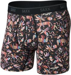 Saxx Quest Quick Dry Mesh Boxer Brief Fly boxeralsó L / fekete/rózsaszín