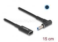 Delock Laptop töltőkábel adapterkábel USB Type-C anya - HP 4, 5 x 3, 0 mm apa 90° fokban hajlított 15 cm (DL60031) (DL60031)