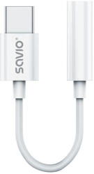 SAVIO AK-51 audio kábel 0, 11 M 3.5mm USB C-típus Fehér (SAVIO AK-51)