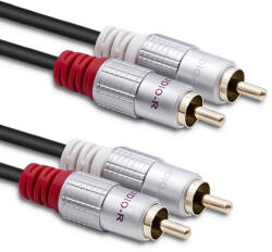 Qoltec 52337 audio kábel 2 M 2 x RCA Fekete (52337)