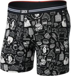 Saxx Vibe Xtra Soft Comfort Boxer Brief Fly boxeralsó L / fekete/szürke