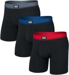 Saxx Essential Cotton Boxer Brief Fly 3Pk férfi boxer M / piros/kék