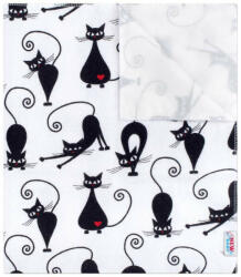 New Baby Scutec Impermeabil din Flanel New Baby 57x47cm White with Black Cat (33112)