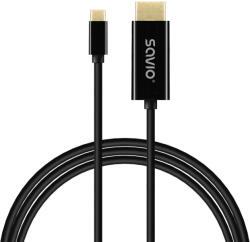 SAVIO CL-191 USB kábel 2 M USB C Fekete (SAVKABELCL-191)