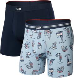 Saxx Vibe Xtra Soft Comfort Boxer Brf Fly 2Pk boxeralsó L / kék/világoskék