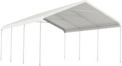Outsunny Garaj 5x6m, Portabil, Cadru din Oțel Galvanizat pentru Mașini/Camioane, Crem | Aosom Romania (84C-682V00CW)