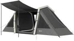 Outsunny Cort Gonflabil de Camping 4 Persoane Blackout Cort cu Aer 5, 8m Lungime 2 Dormitoare și Zonă de Zi 580x270x202cm Gri Închis | Aosom Romania (A20-558V00CG) Cort