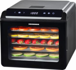 Heinner Deshidrator de alimente HEINNER HFD-KD600BK, 600 W, Led si Control Touch, 6 tavi, Temperatura ajustabila 35-75 C, Timer (Negru) (hfd-kd600bk) Uscator de fructe