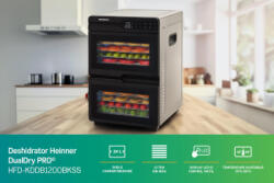 Heinner FOOD DEHYDRATOR HEINNER DUALDRY PRO HFD-KDDB1200BKSS 1000-1200W LED DISPLAY DUAL (hfd-kddb1200bkss) Uscator de fructe