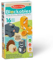 Melissa & Doug Melissa & Doug, Blockables, Animalute din lemn, cuburi din lemn, 16 piese