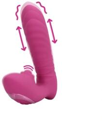 Loveline Vibrator Thrusting&Tapping, 10 Moduri Stimulatoare, Silicon, USB, Roz, 15.6 cm Vibrator