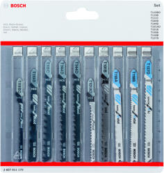 Bosch 10 részes szúrófűrészlap-készlet, fa és fém vágásához T119BO, T119B, T111C, T244D, T144D, T101AO, T101B, T118A, T118B, T127D (2607011170)
