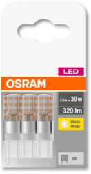 OSRAM Base LED fényforrás (izzó) kapszula forma plasztik ház, G9 foglalat, 2, 6W, 320lm, 2700K meleg fehér 3db-os csomag ( 4058075450073 ) (4058075450073)