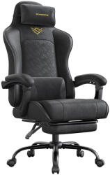 SONGMICS Ergonomikus játékos szék lábtartóval, karfákkal, tintafekete (OBG079B01)