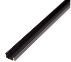 Phenom Aluminium profil sín 1000x17x8 mm U profil fekete színben led szalaghoz 41010A1-BK