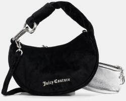 Juicy Couture női velúr hobo táska Blossom - fekete Univerzális méret