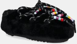 Moon Boot papucs MB MULE FAUX FUR BEADS - fekete Női 35/36