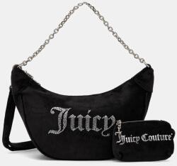 Juicy Couture félhold táska női velúr Kimberly - fekete Univerzális méret