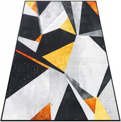 Decorator Home Nappali Szőnyeg 120x160 Modern Szürke Fekete Arany Divatos Mosható Szőnyeg (DYWAN DO SALONU 120X160 PODGUMOWANY SZARY )